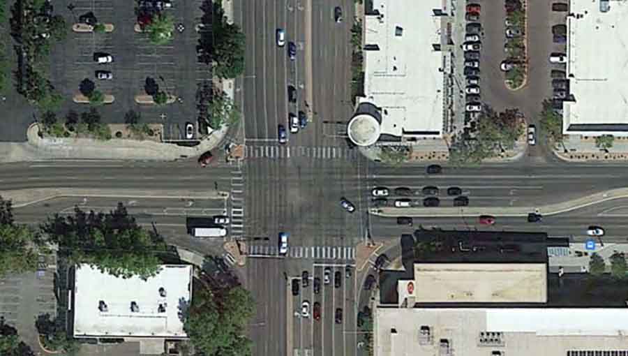 Uptown Intersection aerial photo